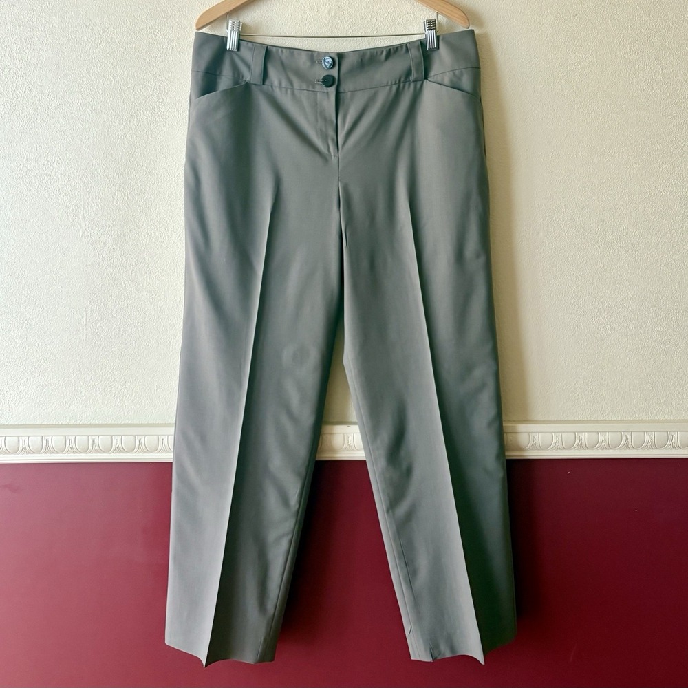 Talbots Wide Leg Trouser Pant Women's‎ 16 Petite Gray High Rise Stretch Wool